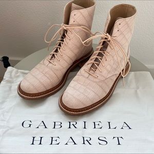 Gabriela Hearst Robin croc-effect leather ankle boots, Size 37.5 (euro)